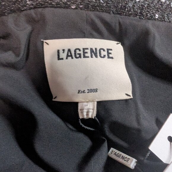 L'AGENCE | Scarlet Crop Blazer In Black Sequins - Picture 4 of 15